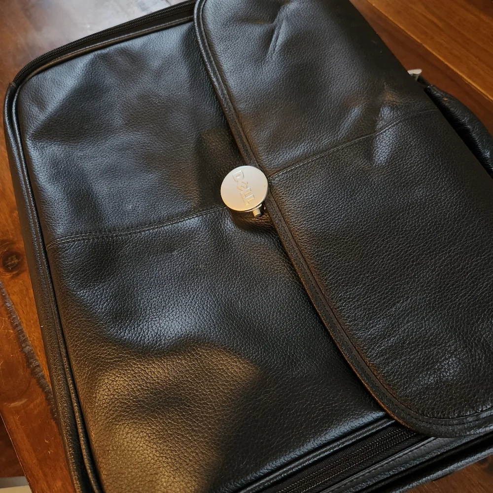 Dell Laptop Bag Black Leather Case